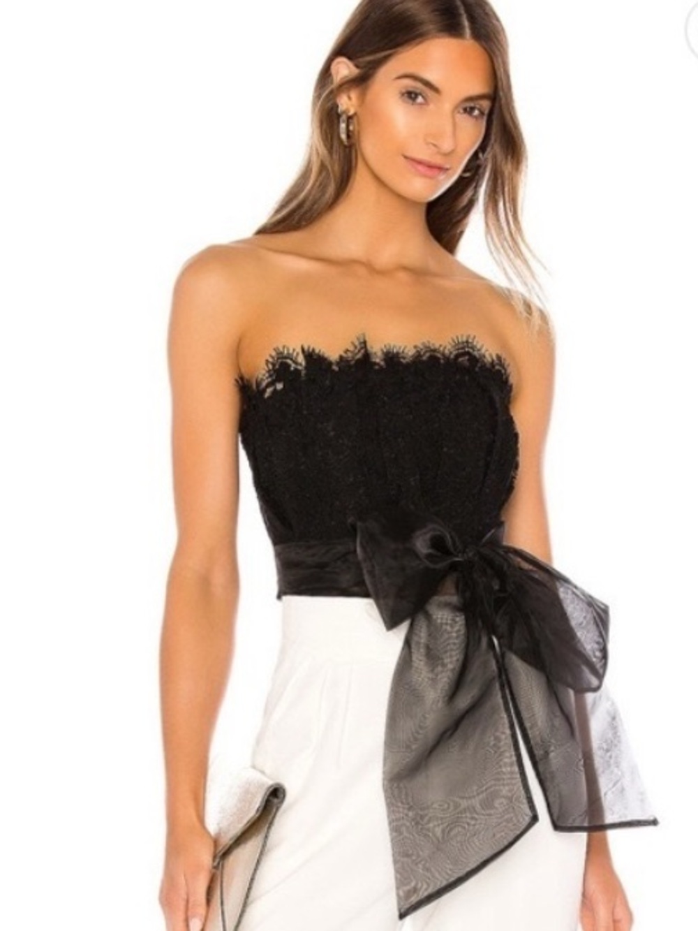 NWT Lovers & Friends Black Lace Antoinette Top Revolve Large